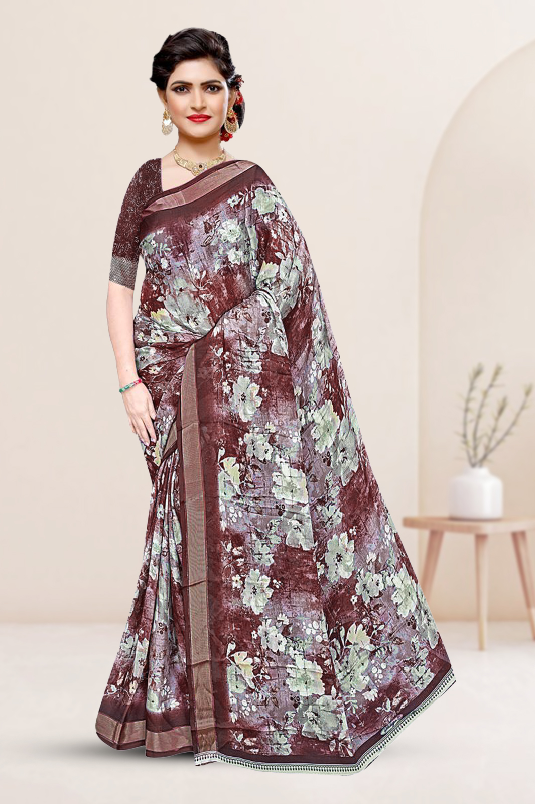 Banarasi Saree Mahogany Maroon Banarasi Saree saree online
