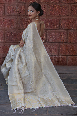 Off-White Kanjivaram Saree