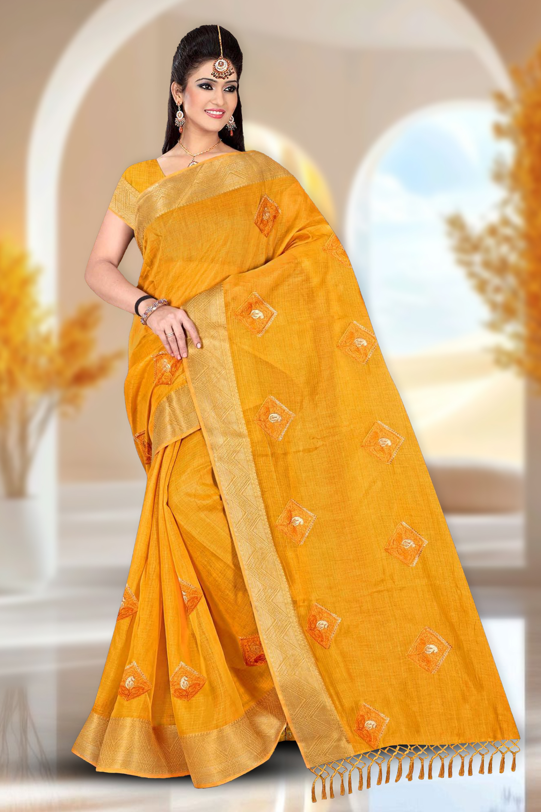 Cotton Saree With Un-Stitched Blouse