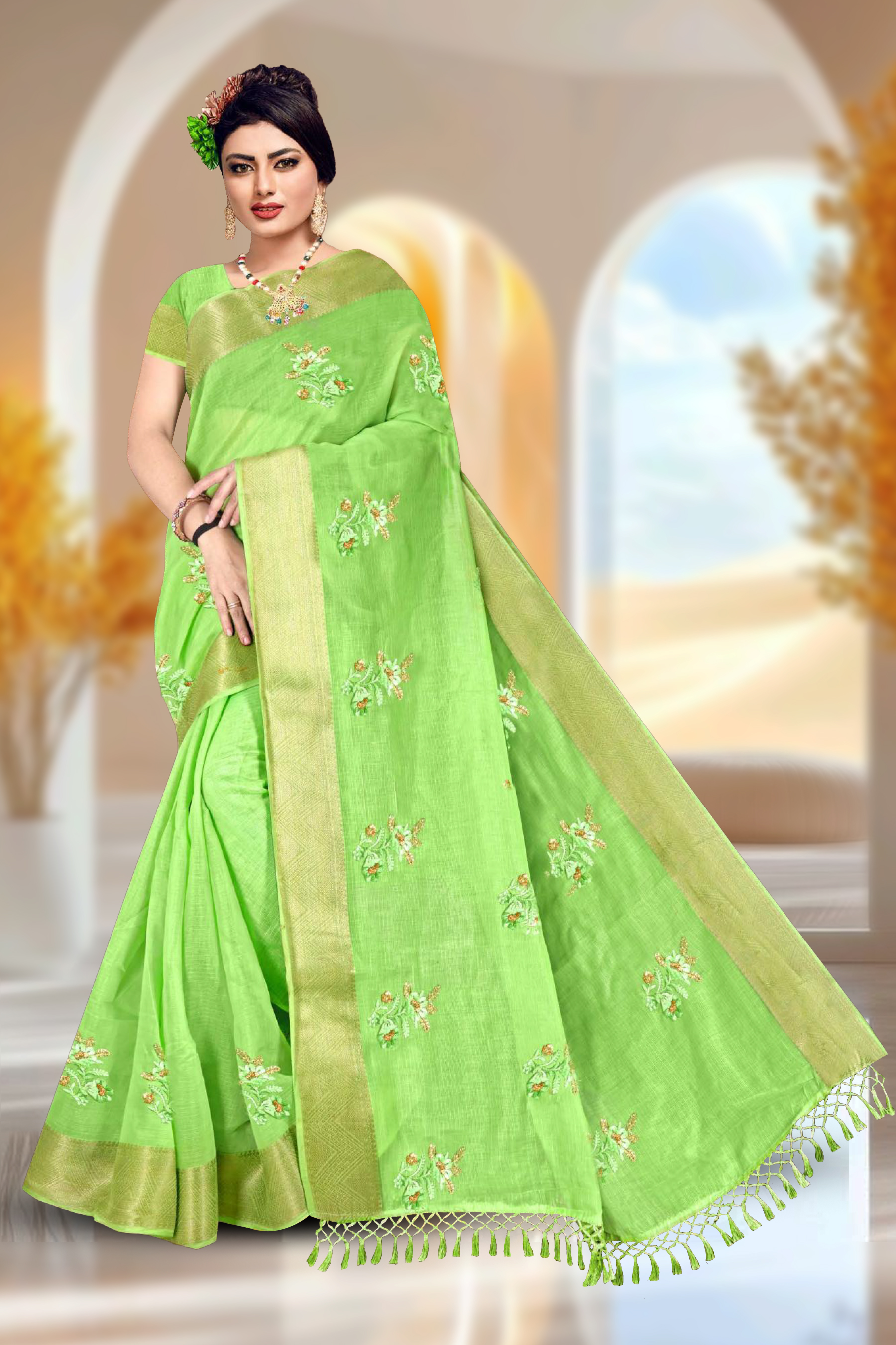 Cotton Saree With Un-Stitched Blouse