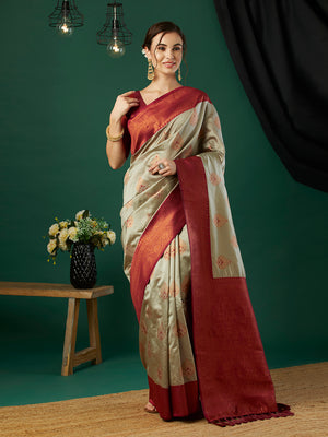 Banarasi Silk Saree With Blouse Piece