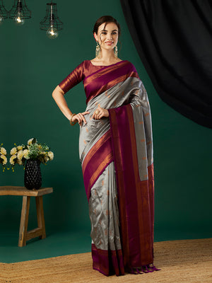 Banarasi Silk Saree With Blouse Piece